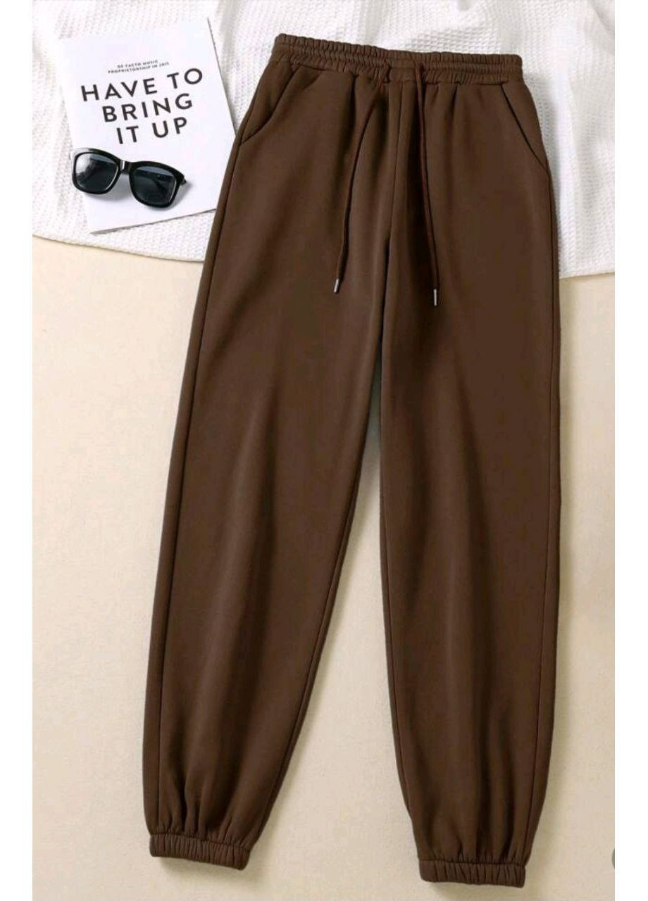 Жіночі спортивні штани з тринитки на флісі No Brand (363969479)