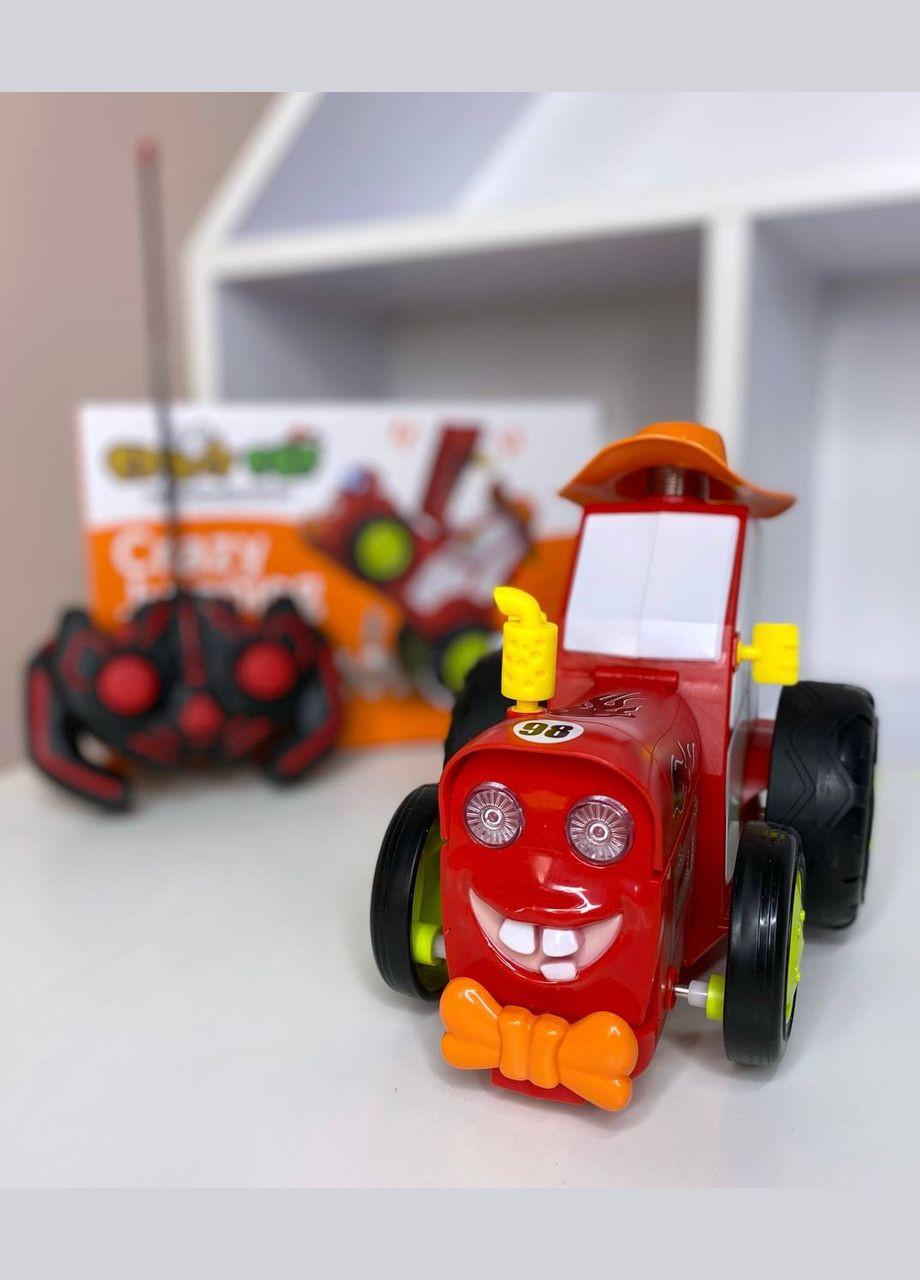 Детский музыкальный трактор Crazy Jumping Car 2101А на радио-управлении "Безумный трактор" Красный Fun Game (327216454)