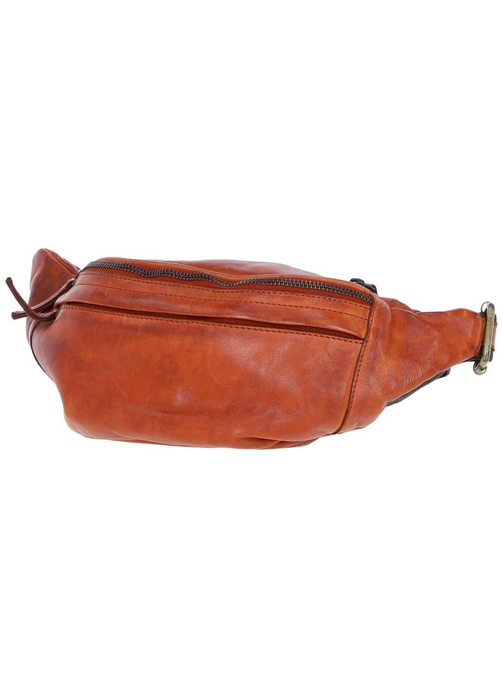 Чоловіча шкіряна сумка на пояс бананка через плече для телефону та документів маленька Рудий 38403 Ashwood (352165892)