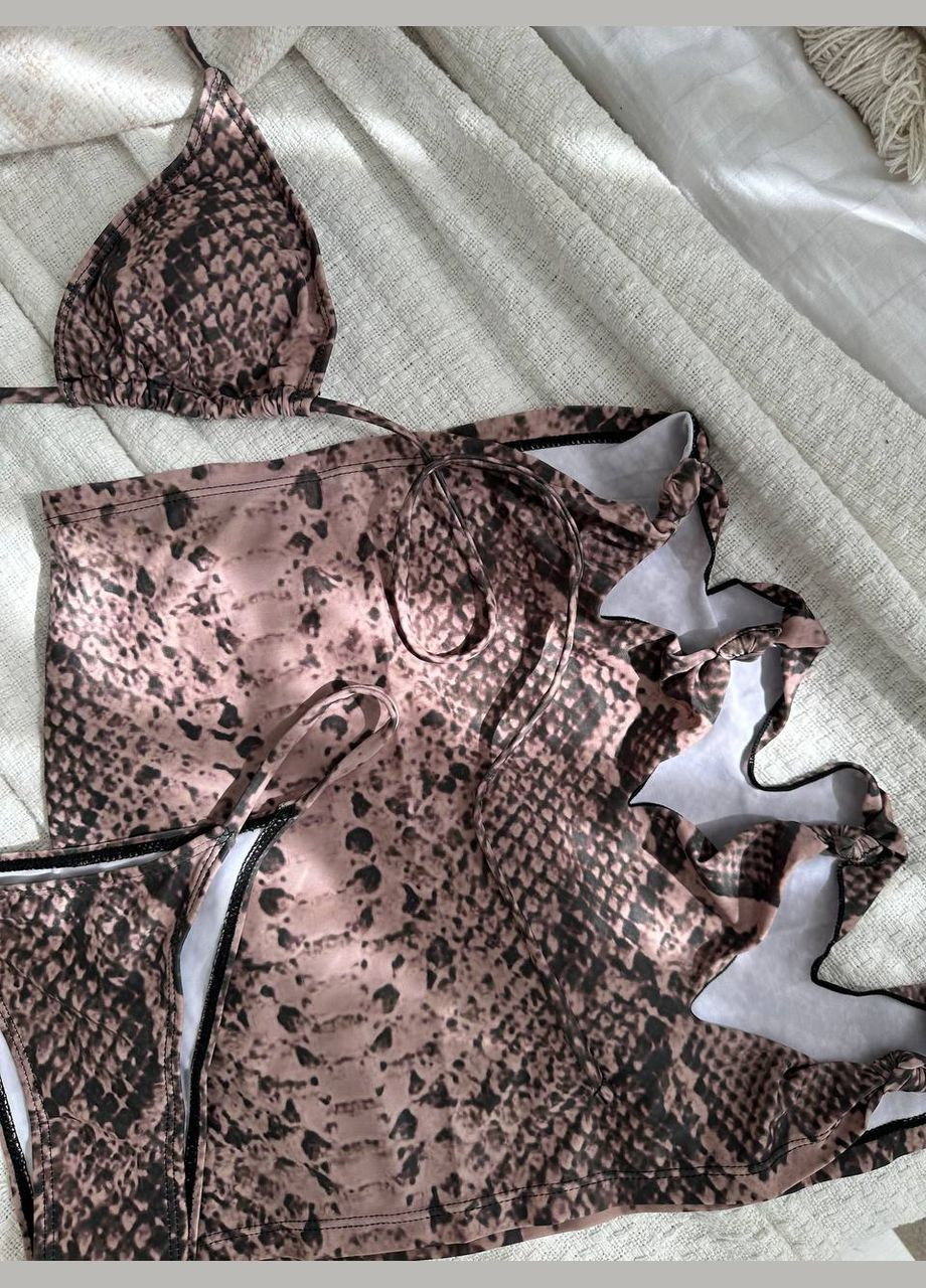 Черный купальник тройка раздельный Domino