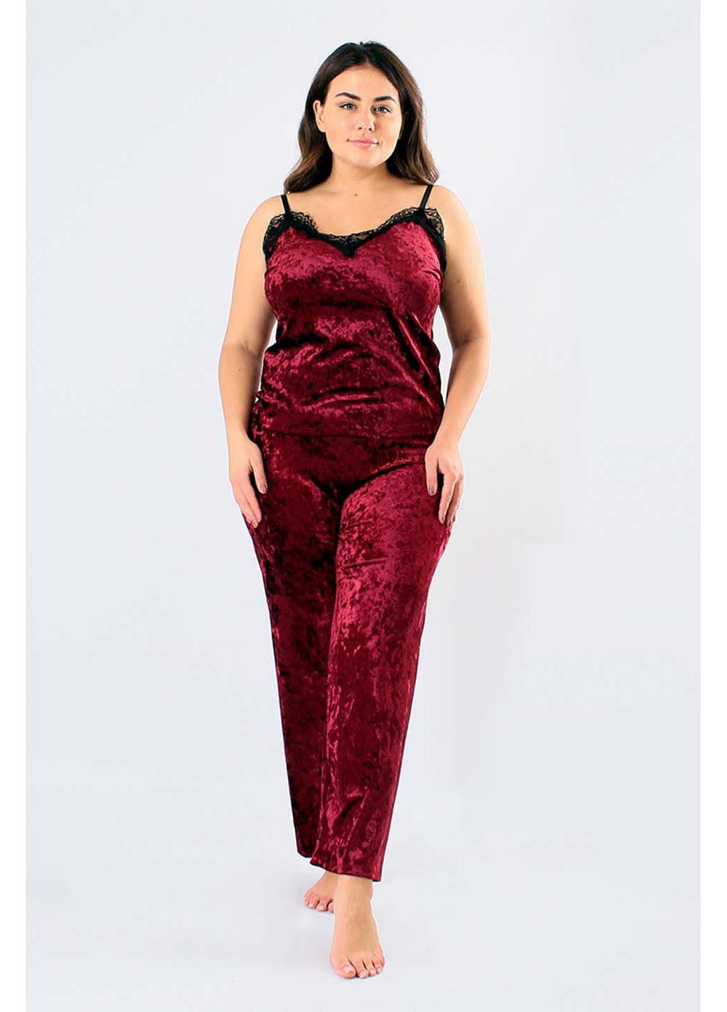 Бордовая пижамный комплект Ghazel