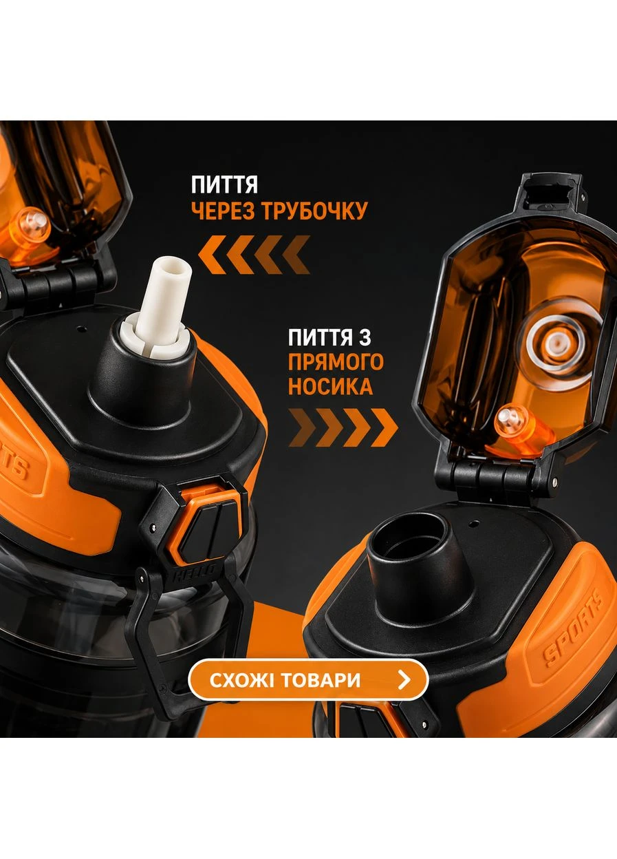 Спортивная бутылка KANGZYUAN 500 мл - Черная Tritan BPA-free, ударопрочная эко-бутылка с антискользящим грипом No Brand (394191168)