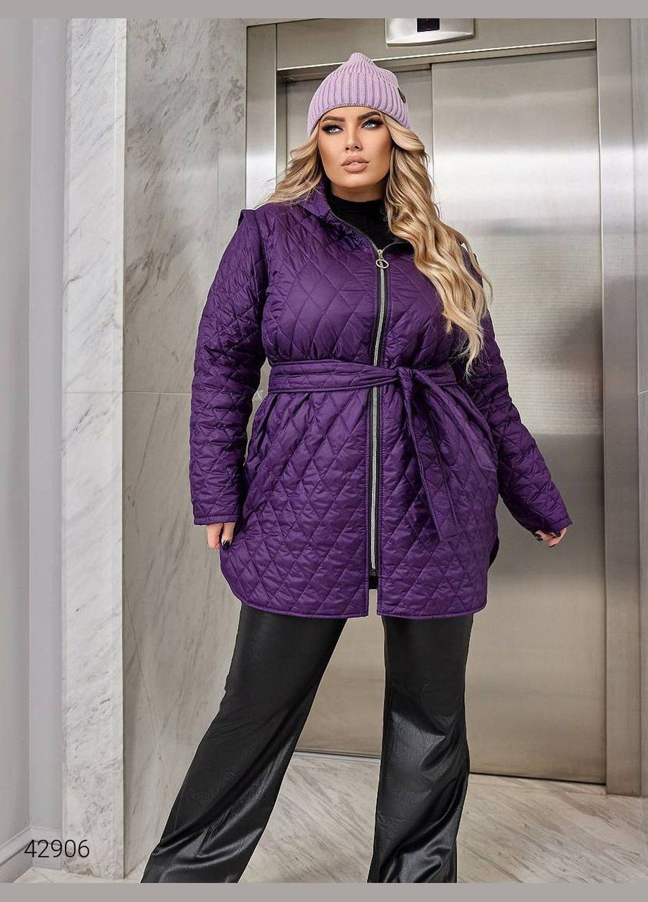 Фіолетова демісезонна куртка-жилет зі знімними рукавами куртка-трансформер Liton