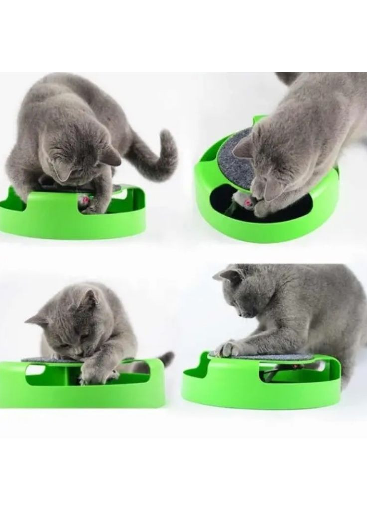 Іграшка з мишкою та кігтеточкою для кішок салатовий (2104618637) No Brand (351363074)