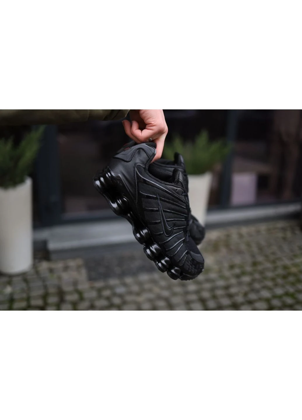 Черные демисезонные кроссовки мужские nike shox tl triple black найк шокс тл черные No Brand