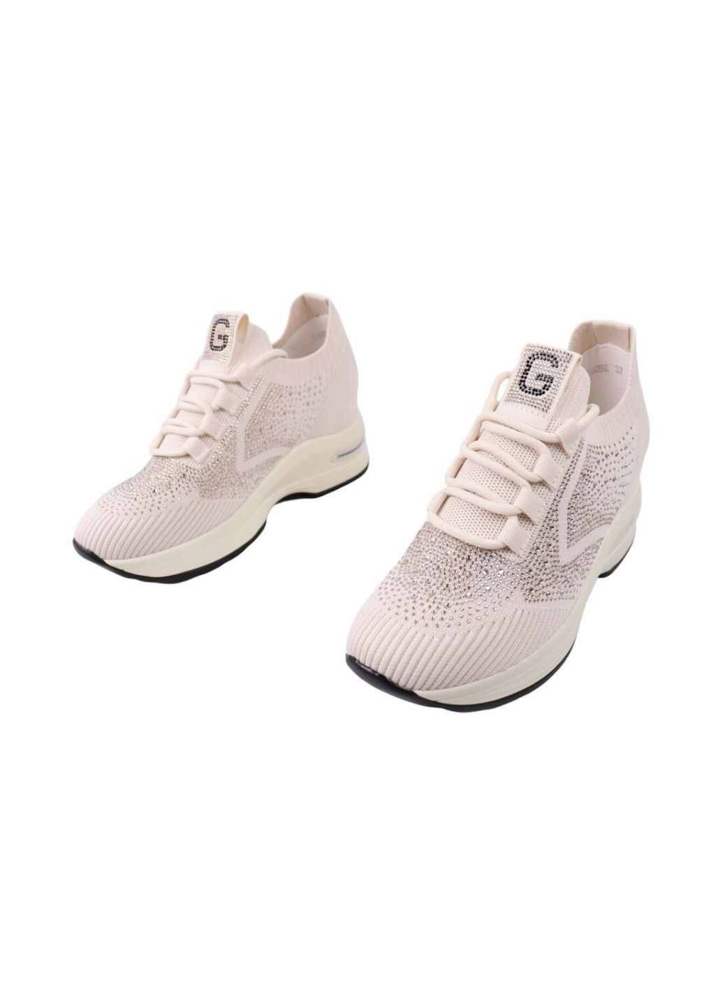 Кроссовки женские молочные текстиль Gelsomino 282-25LK белые (322629319)