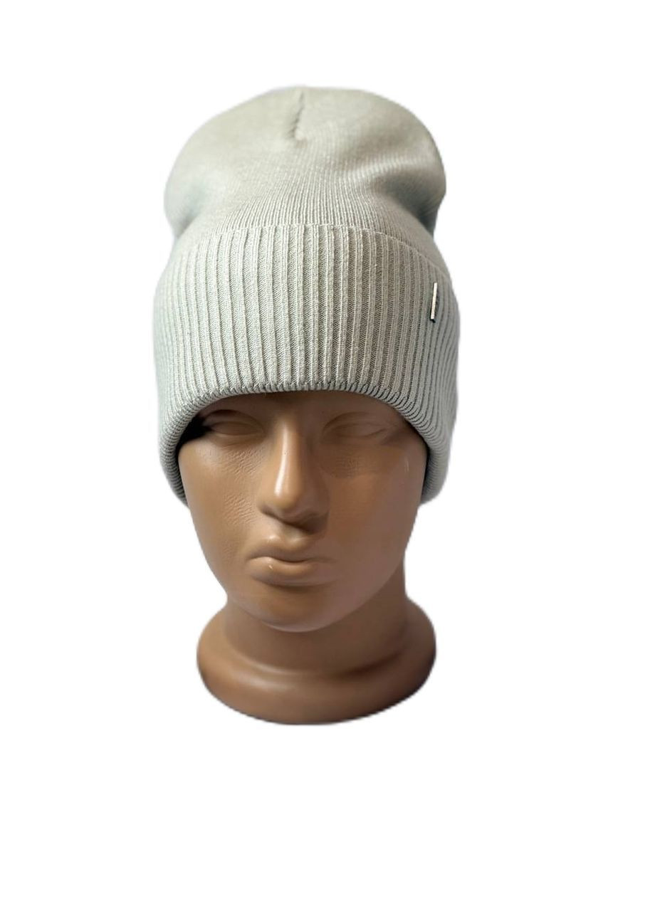 Осіння тонка жіноча шапка сірого кольору No Brand (365755905)