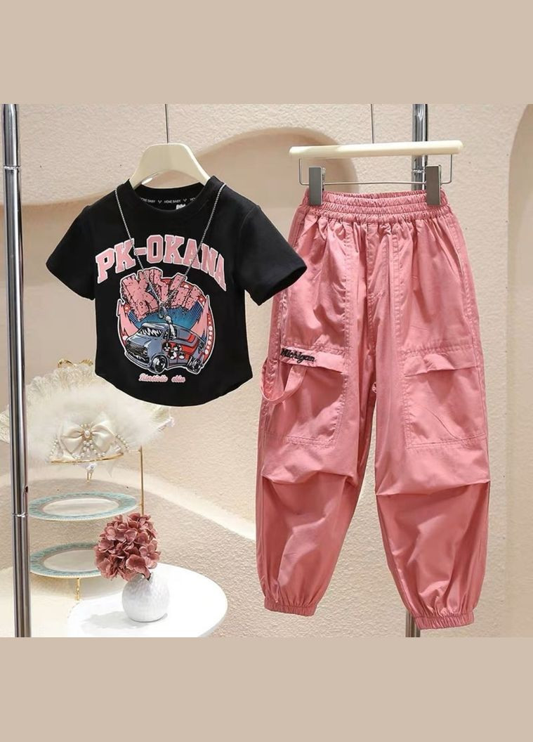 Темно-розовый демисезонный костюм для девочки pk-o ( ) (34574) Qoopixie