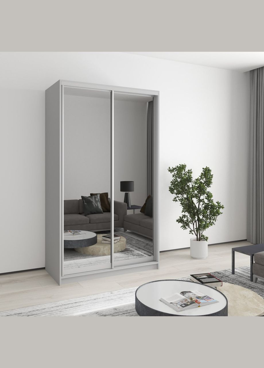 Шафа-купе дводверна Стандарт AL 2 Дзеркала 120x60x210 см Сіра мишка (MBS-4315) MebelStar (346289855)