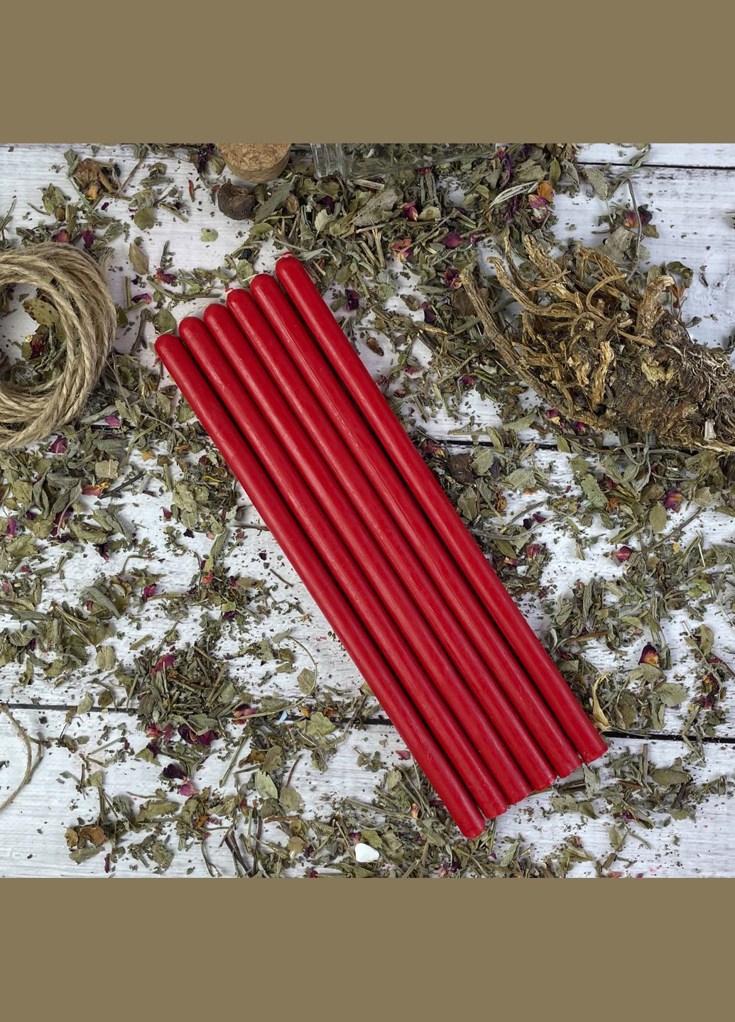 Червоні воскові свічки 27 см 5Candles (322244435)