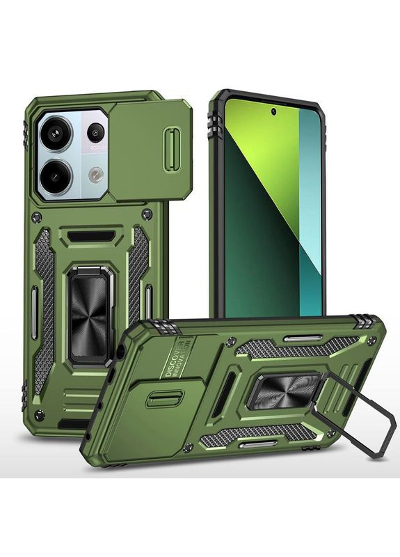 Ударостойкий чехол Camshield Army Ring для Xiaomi Redmi Note 13 4G Зеленый Epik (372499751)