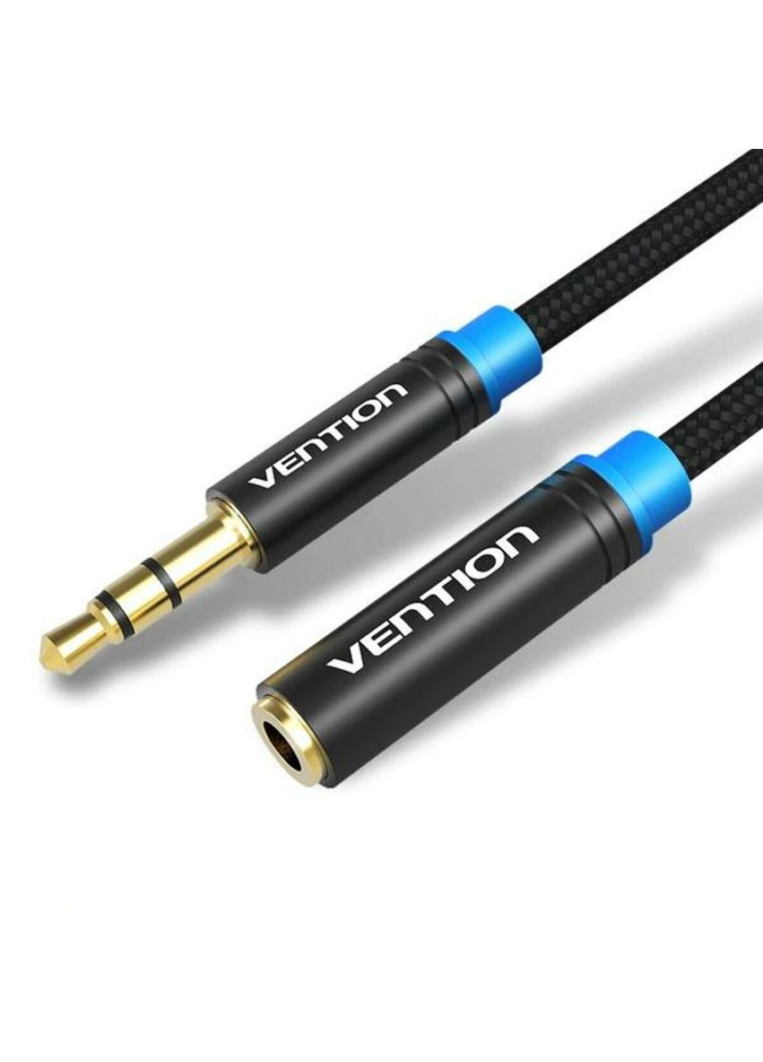 Аудіокабель Cotton Braided 3.5mm Audio Extension Cable 2M Black Metal Type (VAB-B06-B200-M) (VAB-B06-B200-M) Vention (324066948)