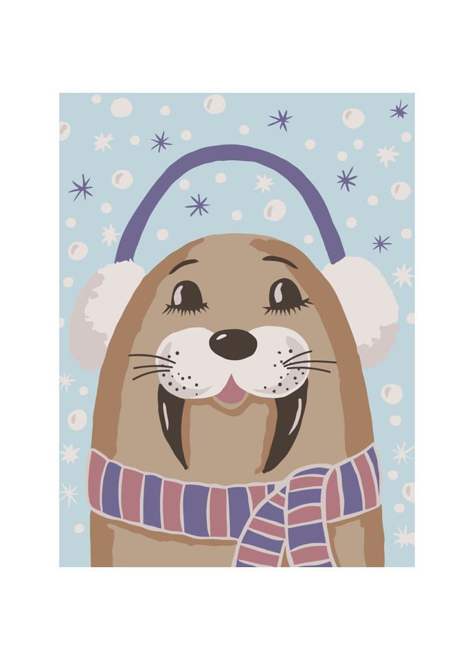 Картина по номерам "Счастливый моржик" 15585-AC 30x40 см Art Craft (321122100)