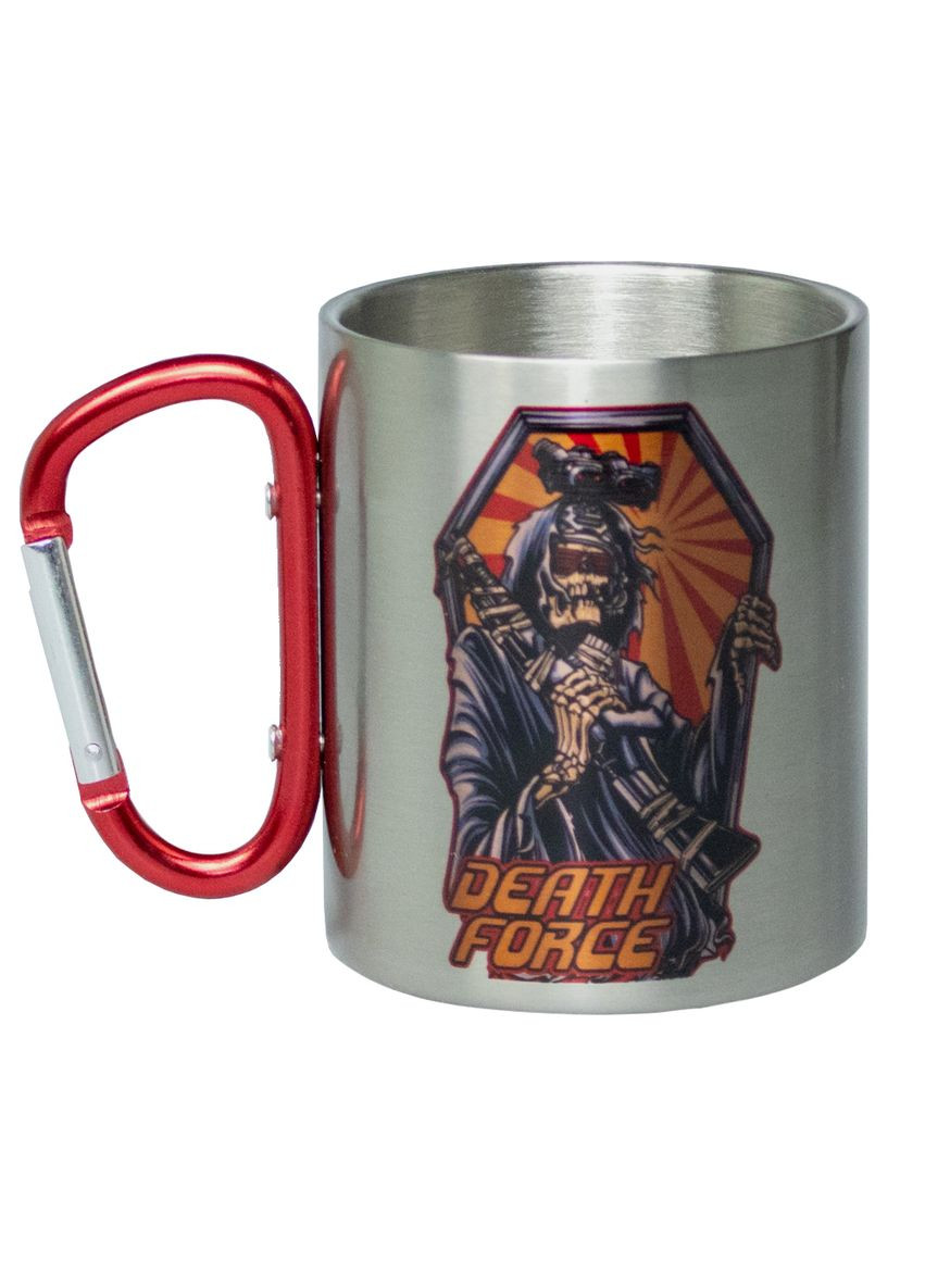 Кружка металлическая с красным карабином сублимация Черная серия №149 4PROFI (365819685)