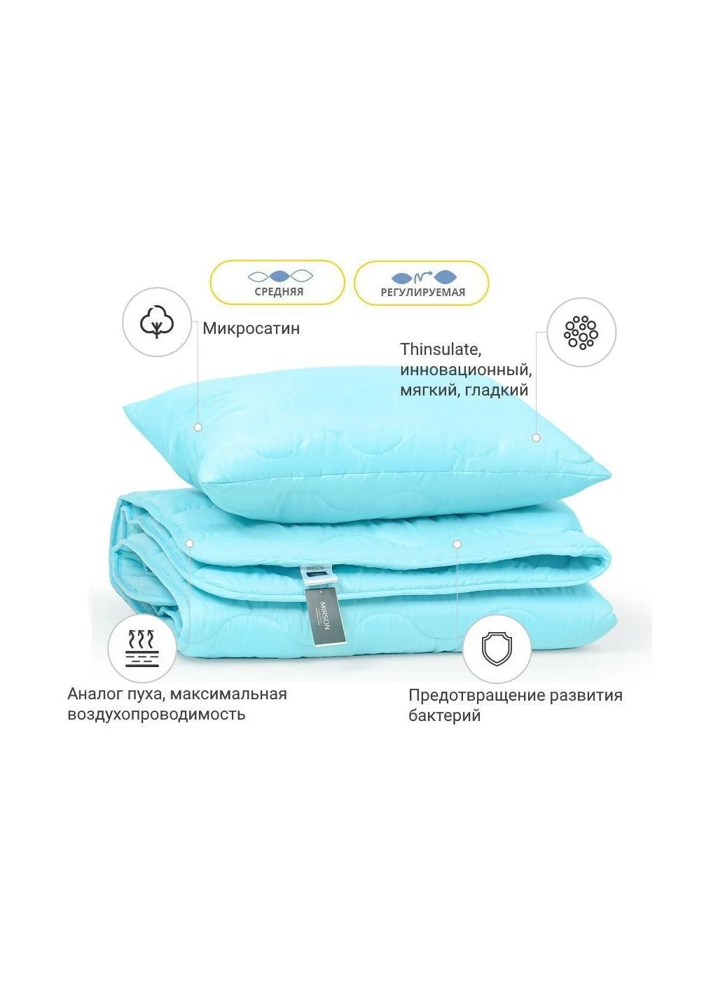 Одеяло Набор 3M Thinsulate Всесезонное №1664 Eco Light Blue Одеяло (ek43189) Mirson Набор 3M Thinsulate Всесезонный 1664 Eco Light Blu (392398880)