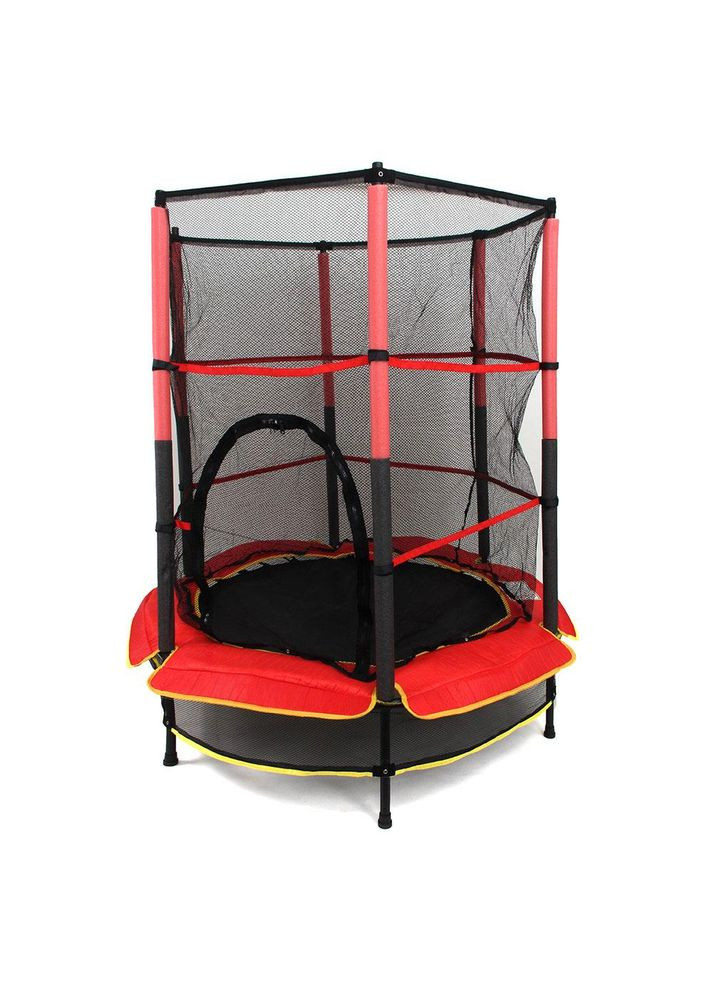 Батут детский BT-RJ-0072 55" Красный/Черный круглый диаметром 140 см + защитная сетка и 6 ножек с резиновыми колпачками Tilly (329444434)