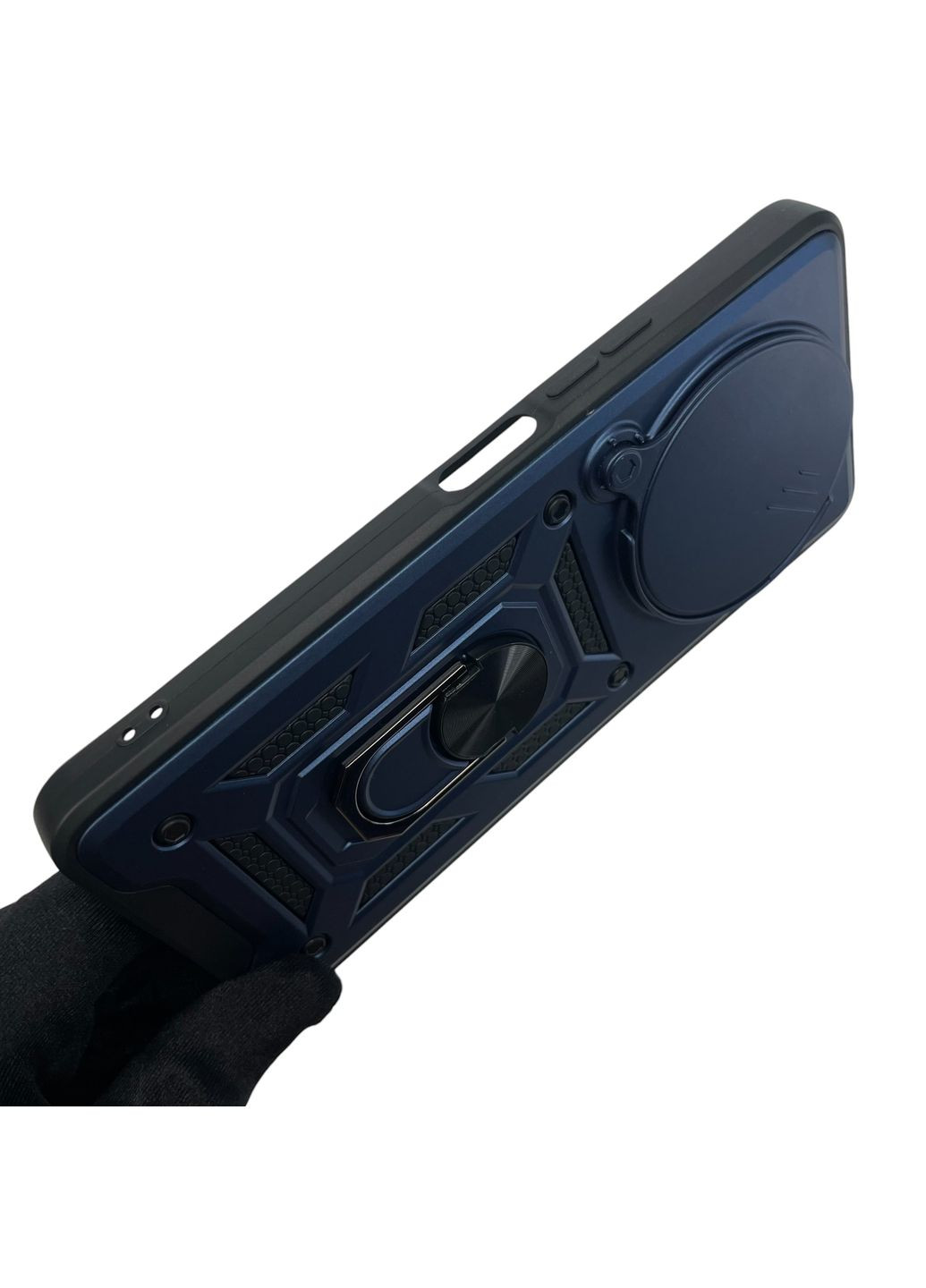 Чохол для Redmi A3 броньований з кільцем зі шторкою на камеру на сяомі редмі а3 темно-синій rg1 Xiaomi (366019497)