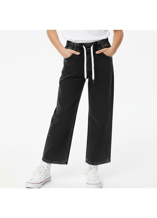 Серые демисезонные джинсы для девочки серые на резинке утепленные ( ) Forest