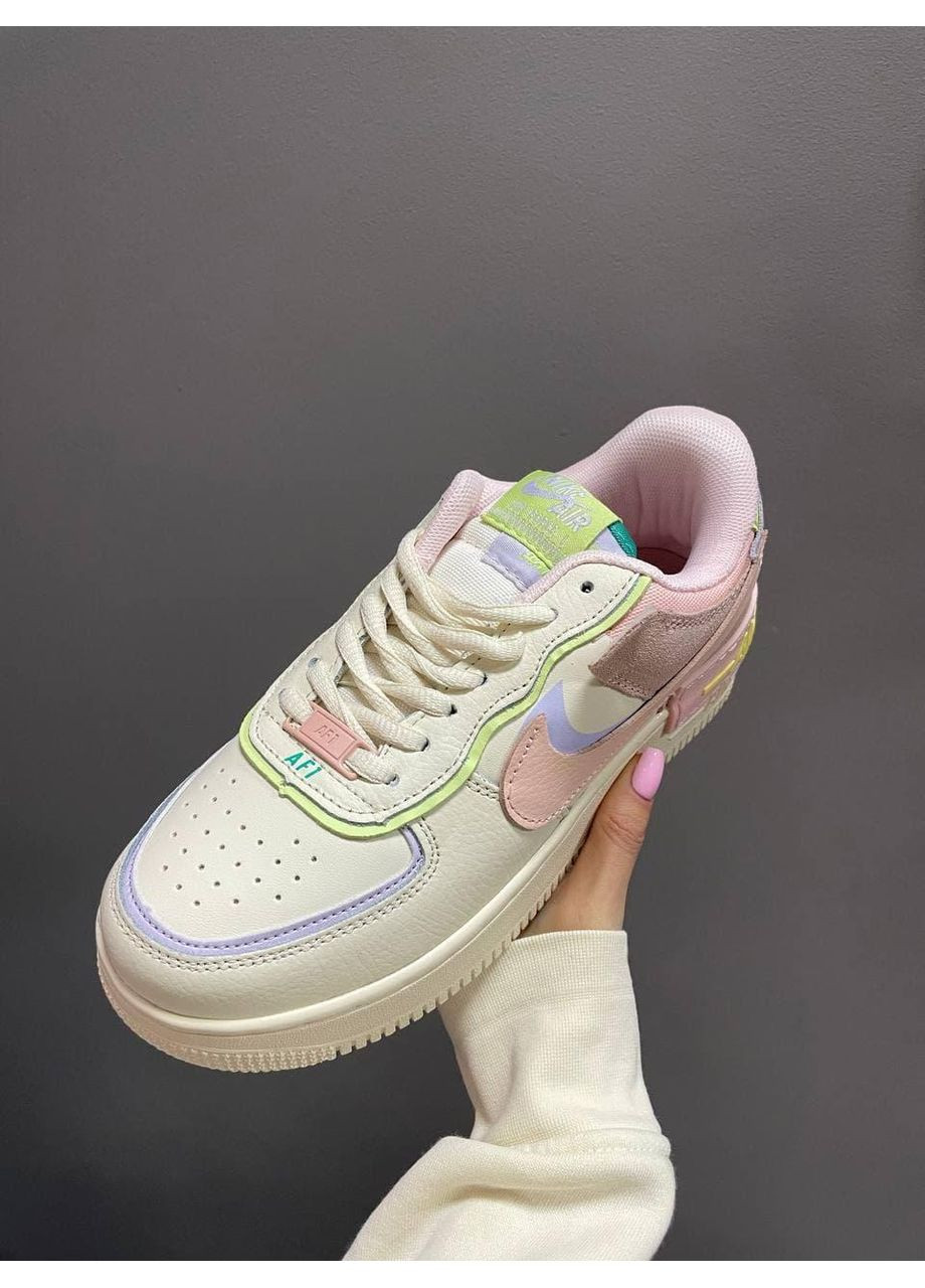 Бежеві Осінні кросівки чоловічі nike air force shadow cashmere найк аір форс 1 преміум No Brand