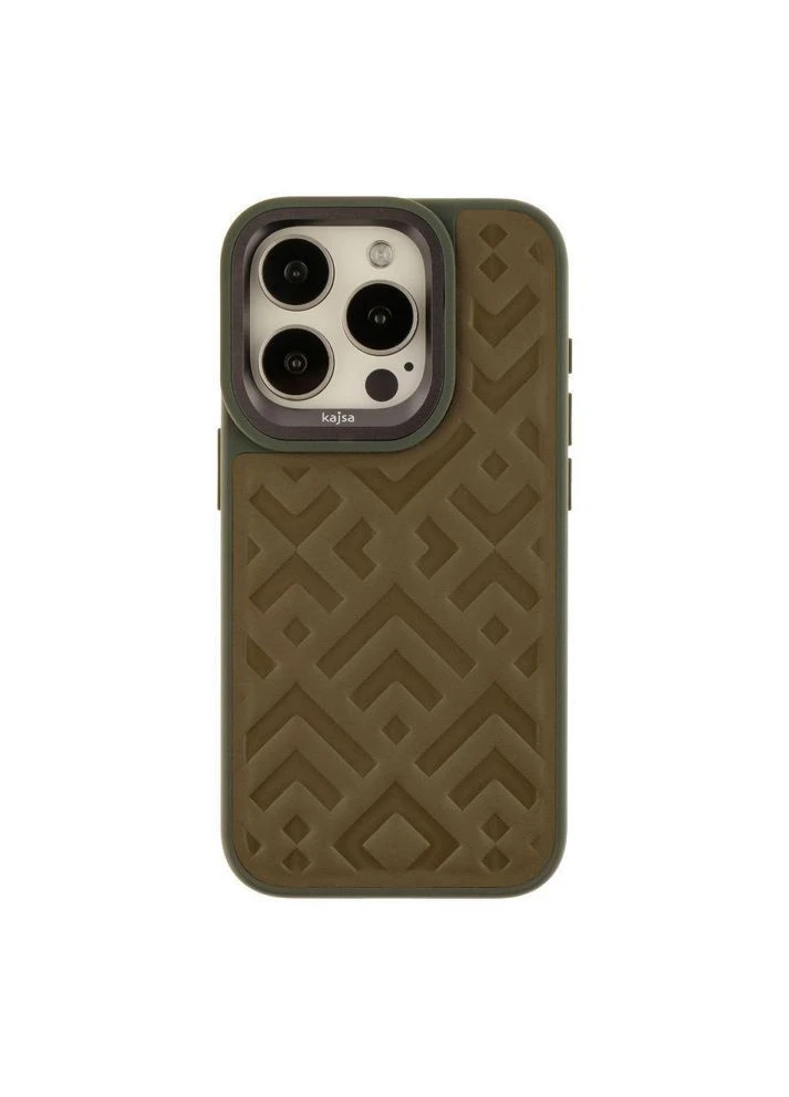 Чехол Kajsa Briquette Collection Rhombus для iPhone 15 Pro Max Olive No Brand (391201975)
