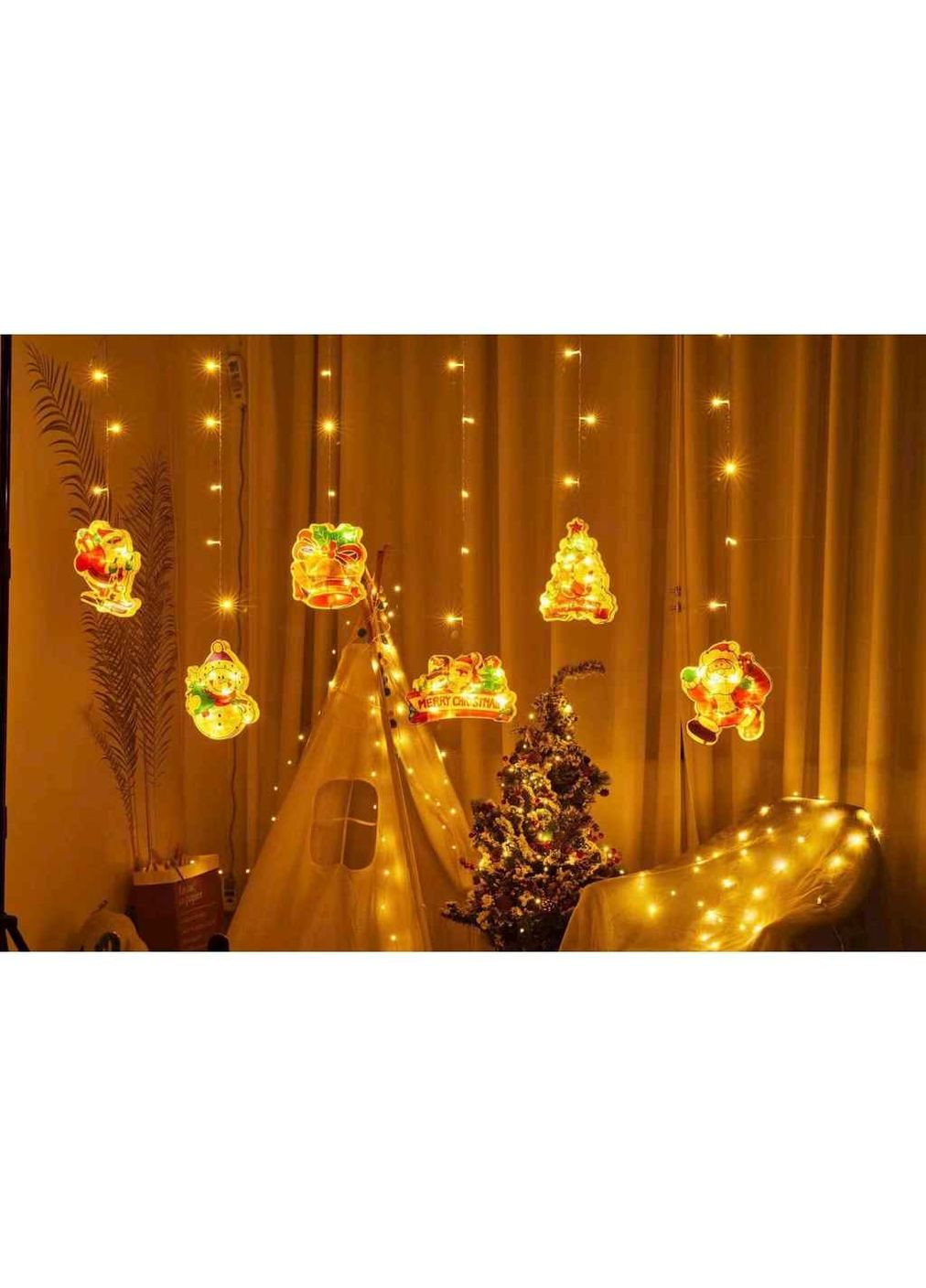 Гірлянда-шторка "з фігурками 3D" 5 фігур+зірки XR-10 G TLT (369620011)