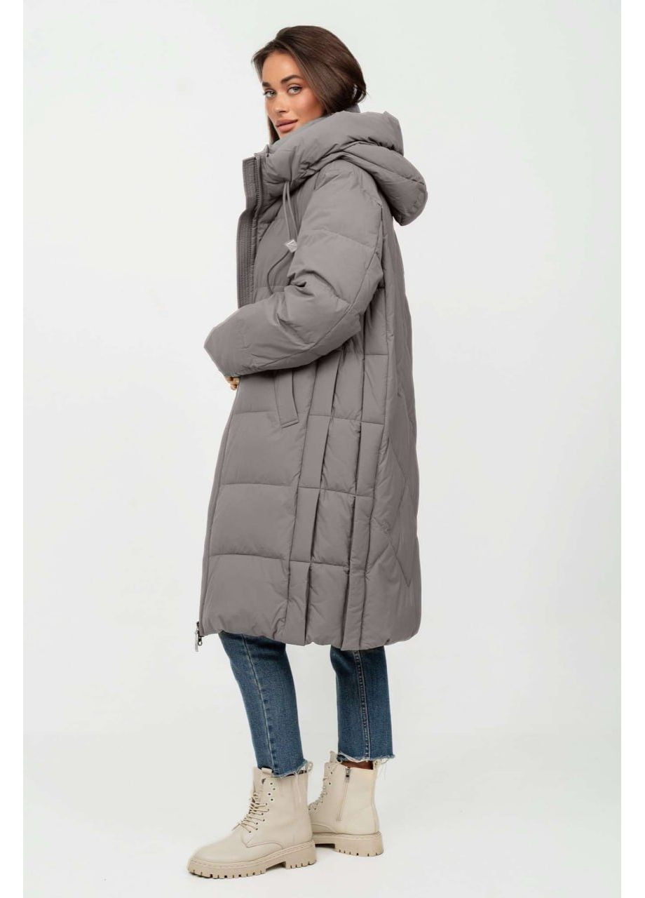 Сіра зимня пуховик великих розмірів батал Lora Duvetti