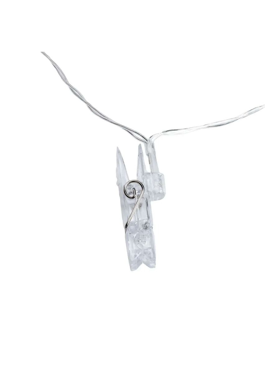 Гирлянда-нить Прищепки 20 LED длина 5 метров, теплый белый GarlandoPro (324071760)