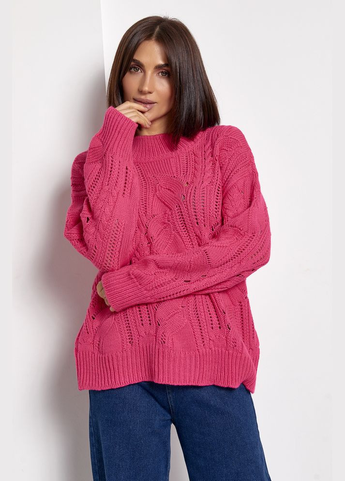 Фуксиновий (колору Фукія) светр ажурний Viviami