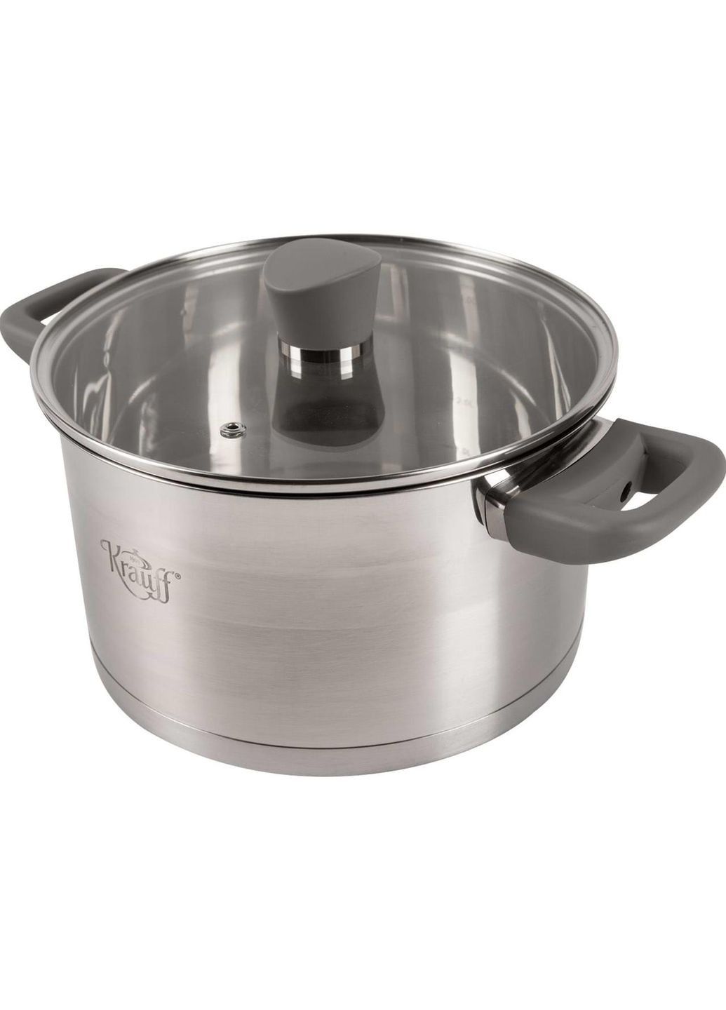 Каструля нержавійка з кришкою Elite 22 см, 4.7 л (26-238-058) Krauff (334713024)