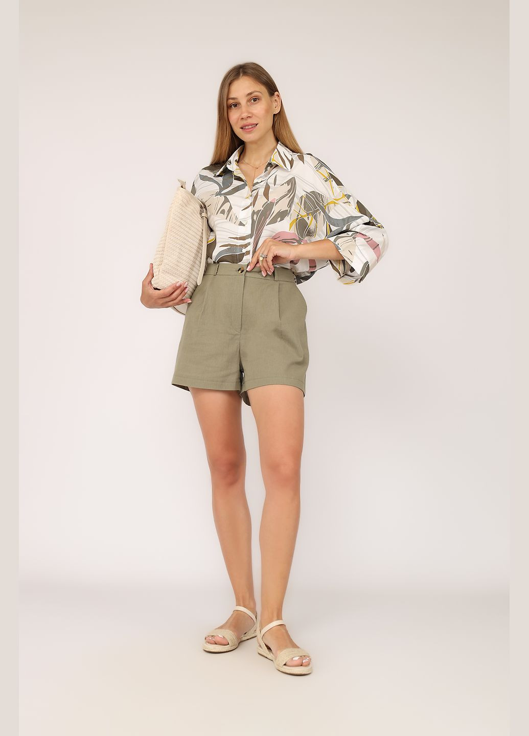 Шорти жіночі колір хакі CB-00275378 Reyon (337469091)