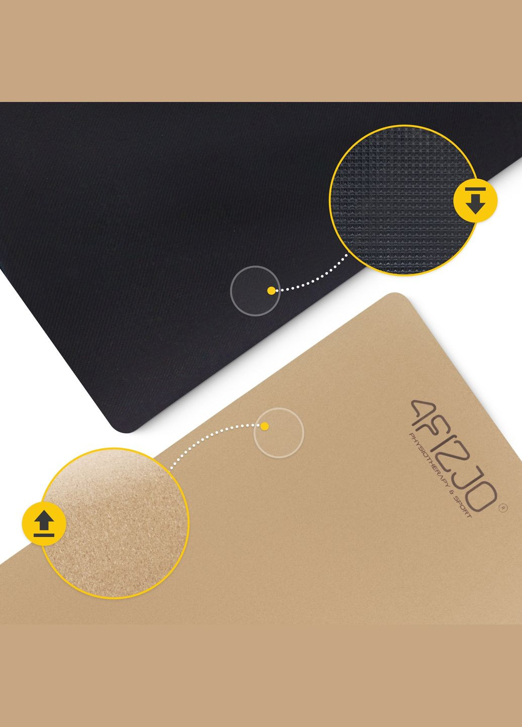 Коврик (мат) спортивный Cork 183 x 61 x 0.4 см для йоги и фитнеса () 4FIZJO P-5907739319562 (341529081)