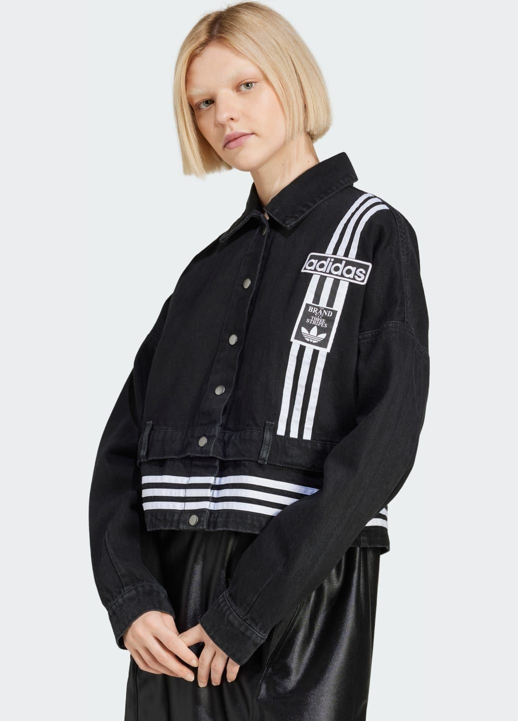 Черная демисезонная джинсовая куртка 2в1 adibreak denim adidas