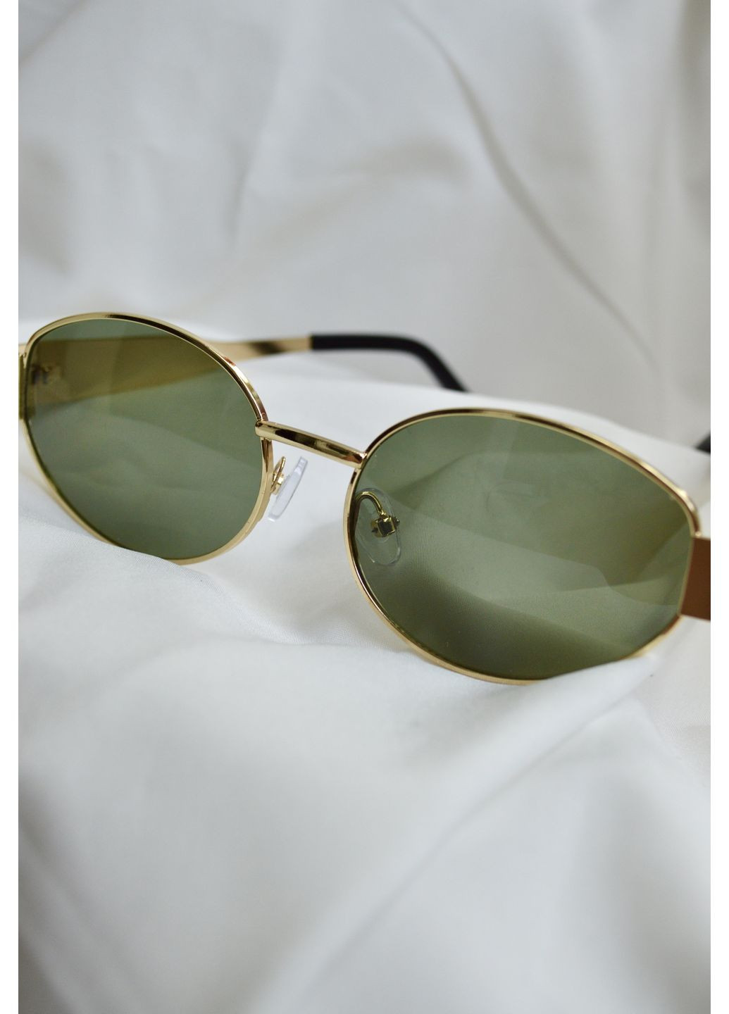 Окуляри жіночі сонцезахисні форма овал колір сіро-зелений у золотистій оправі LIGHT (349499389)