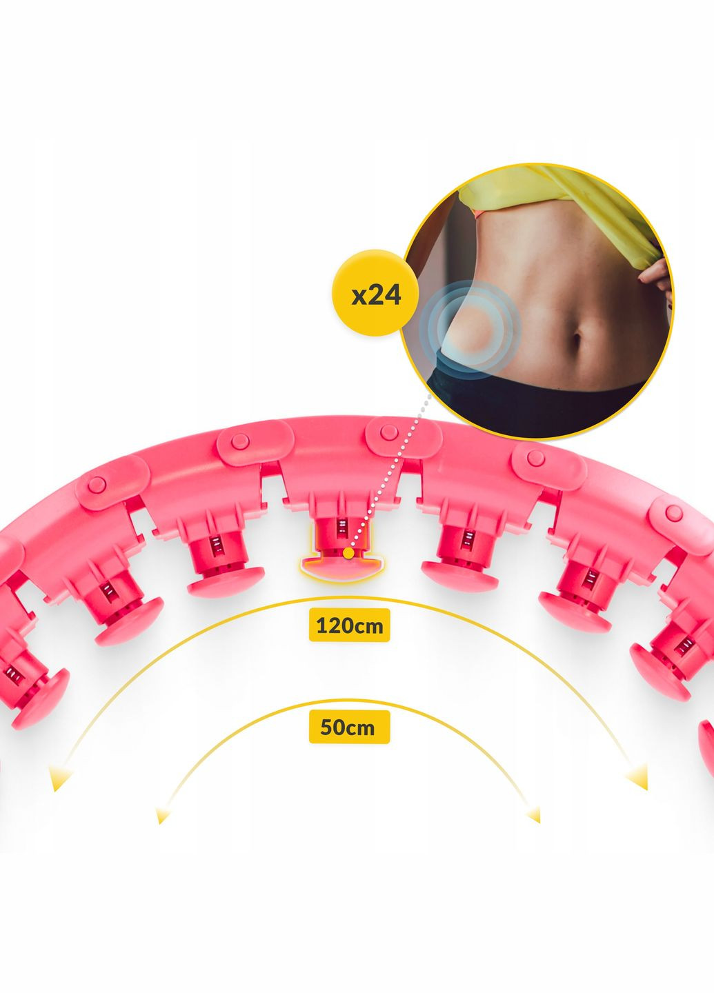 Обруч (хулахуп) массажный с отягощением Pink (P5907739316820) 4FIZJO P-5907739316820 (315348549)