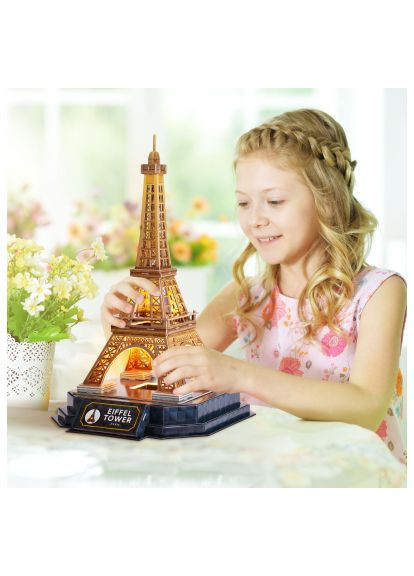 Пазл Cubic Fun Тривимірний пазл Night edition Ейфелева вежа із LED-підсвічуванням (L534h) CubicFun Тривимірний пазл Night edition Ейфелева вежа із LE (366066430)