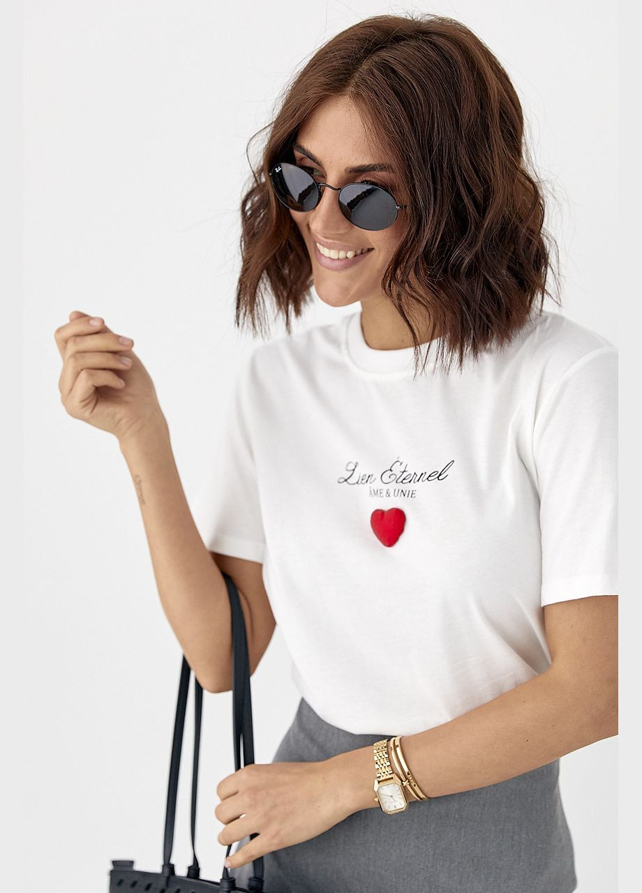 Футболка с объемным сердцем Lurex - (335400991)