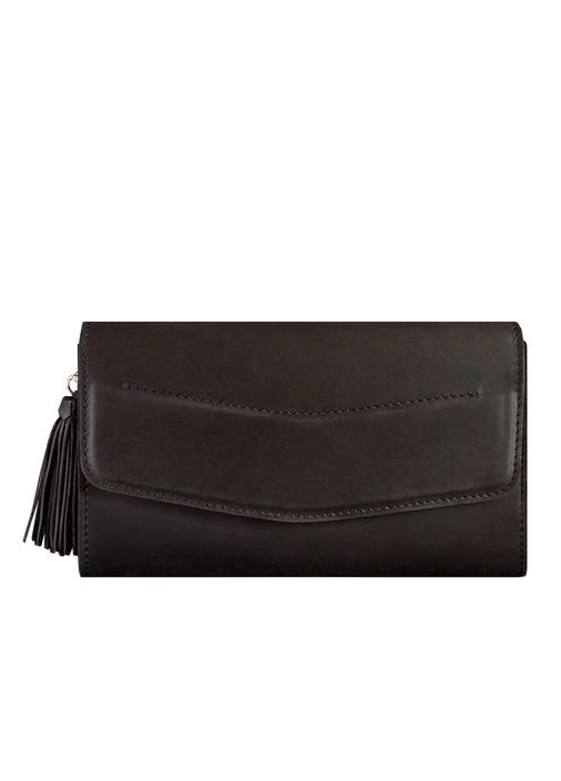 Жіноча шкіряна сумка Еліс темно-коричнева Краст (A-027396) BlankNote клатч (327874149)