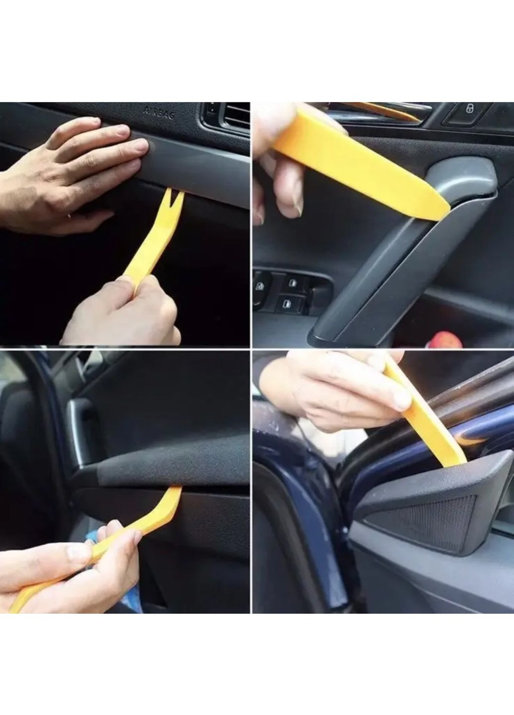 Набір пластикових лопаток для розбирання салону знімачі для магнітол 4 шт набір для зняття кліпс No Brand (361111727)