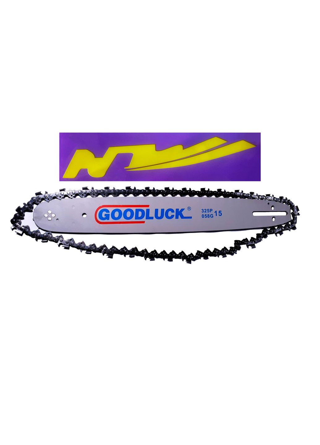 Шина и цепь. Комплект NZ на 40 размер, 64 звена, 32 режущих зуба. GOODLUCK (364120460)