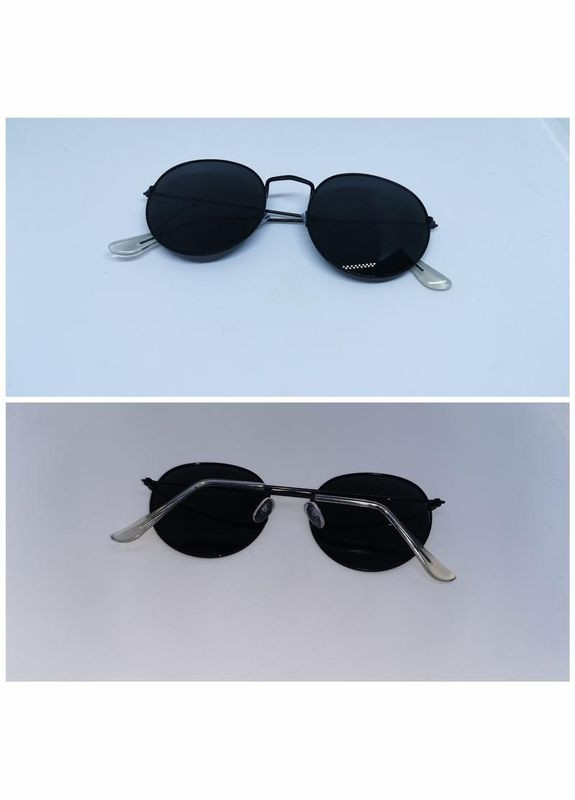 Сонцезахисні окуляри унісекс чорні в металевій чорній оправі LIGHT (315889586)