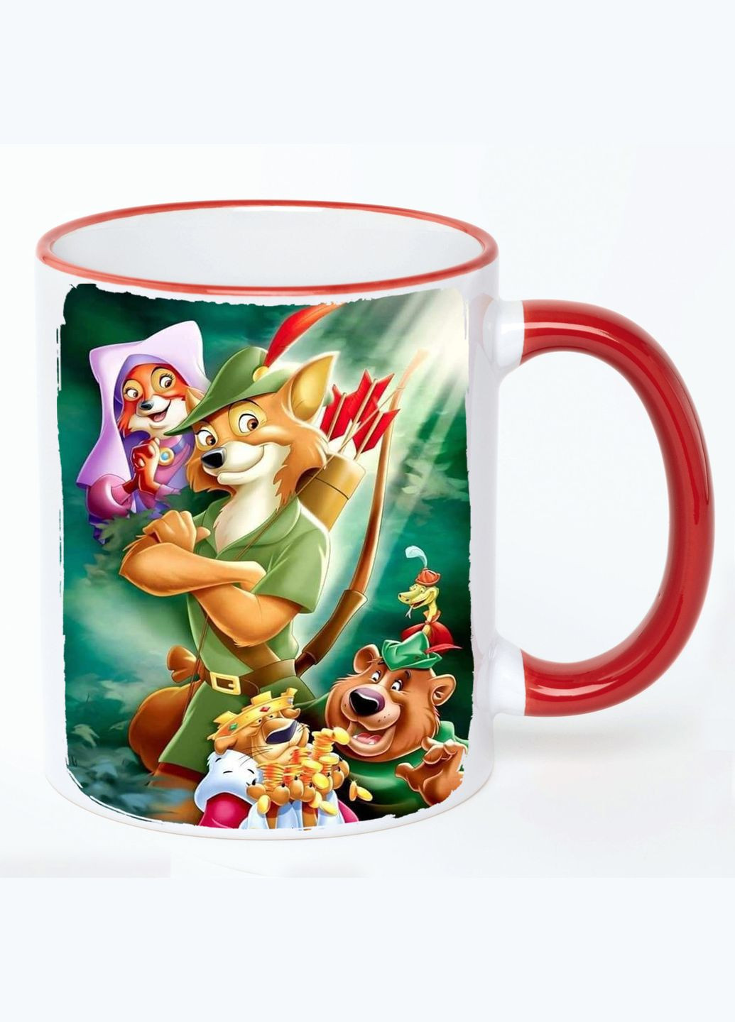 Чашка с детским рисунком (кружка, кружка) #0212 Белая с Красной ручкой 330 мл No Brand (322715830)