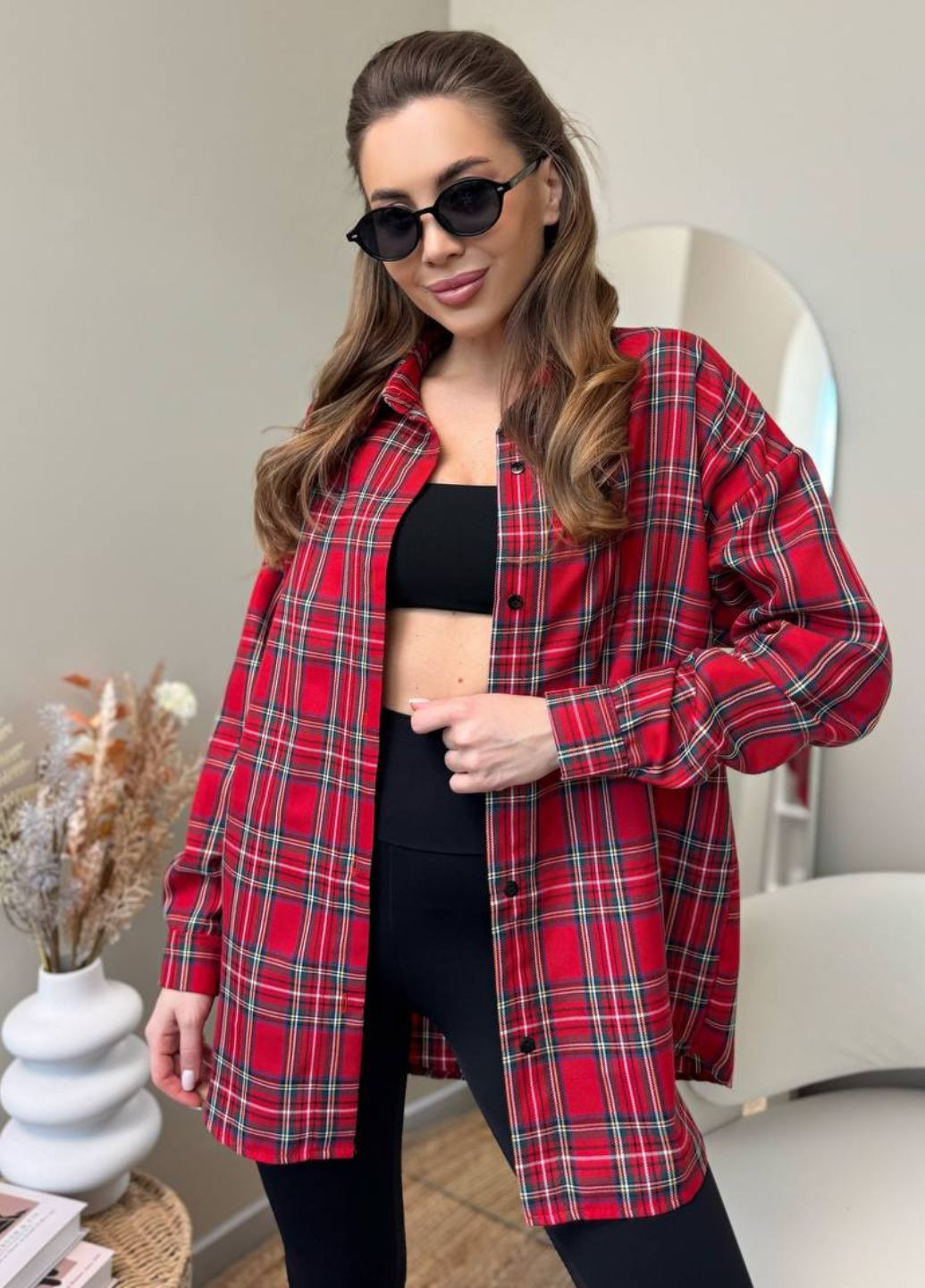 Жіноча базова сорочка в клітинку з тіару Україна (328392264)