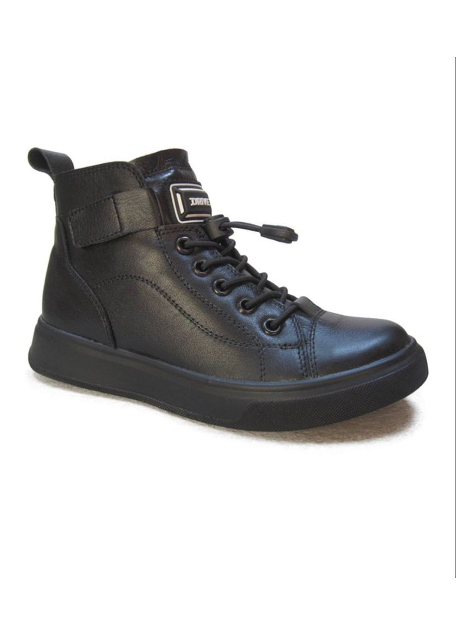 Черные осенние ботинки уны. черные нат кожа+ байка 1864 Constanta