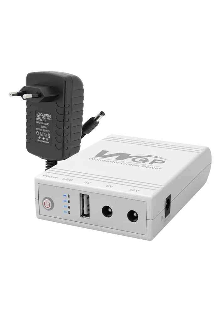 Комплект Mini UPS з блоком живлення: джерело безперебійного живлення Mini UPS UPS103A White 10400mAh 5V/9V/12V, Li-ion WGP (385407401)