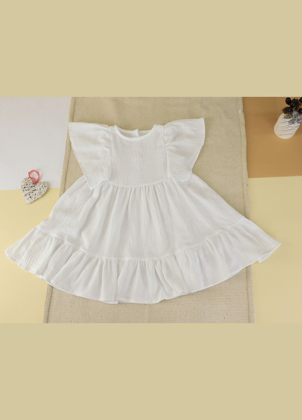 Белое муслиновое детское платье «белый ангел» No Brand (328069515)