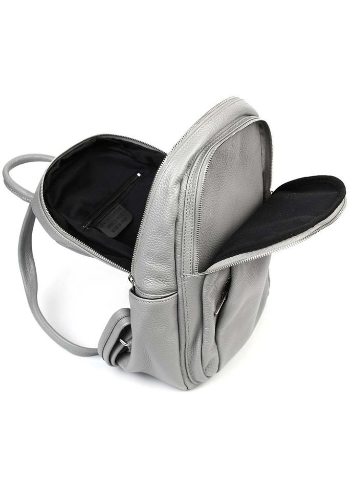 Кожаный женский рюкзак Italy - 02443_grey серый Virginia Conti (315772138)