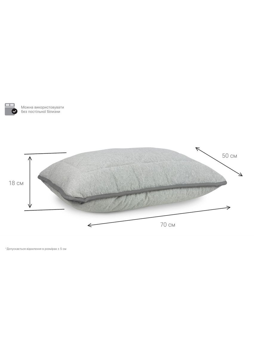 Подушка из хлопка 50х70 на молнии серая Performance SO102367 Sonex (316080231)