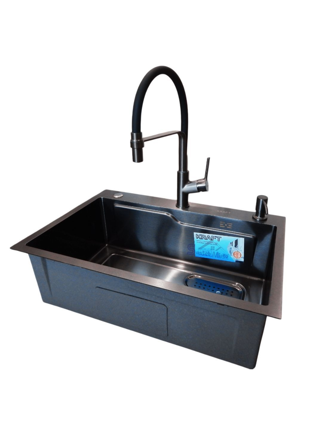Комплект кухонної мийки HM 6845 NANO BLACK Kraft (369720155)