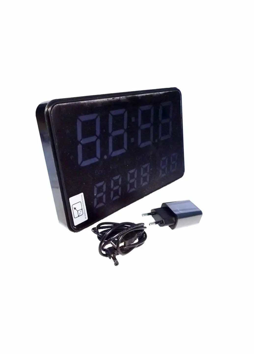 Електронні настінні годинники з датою і термометром 2508, настільний LED годинник з яскравим підсвічуванням No Brand (323000731)