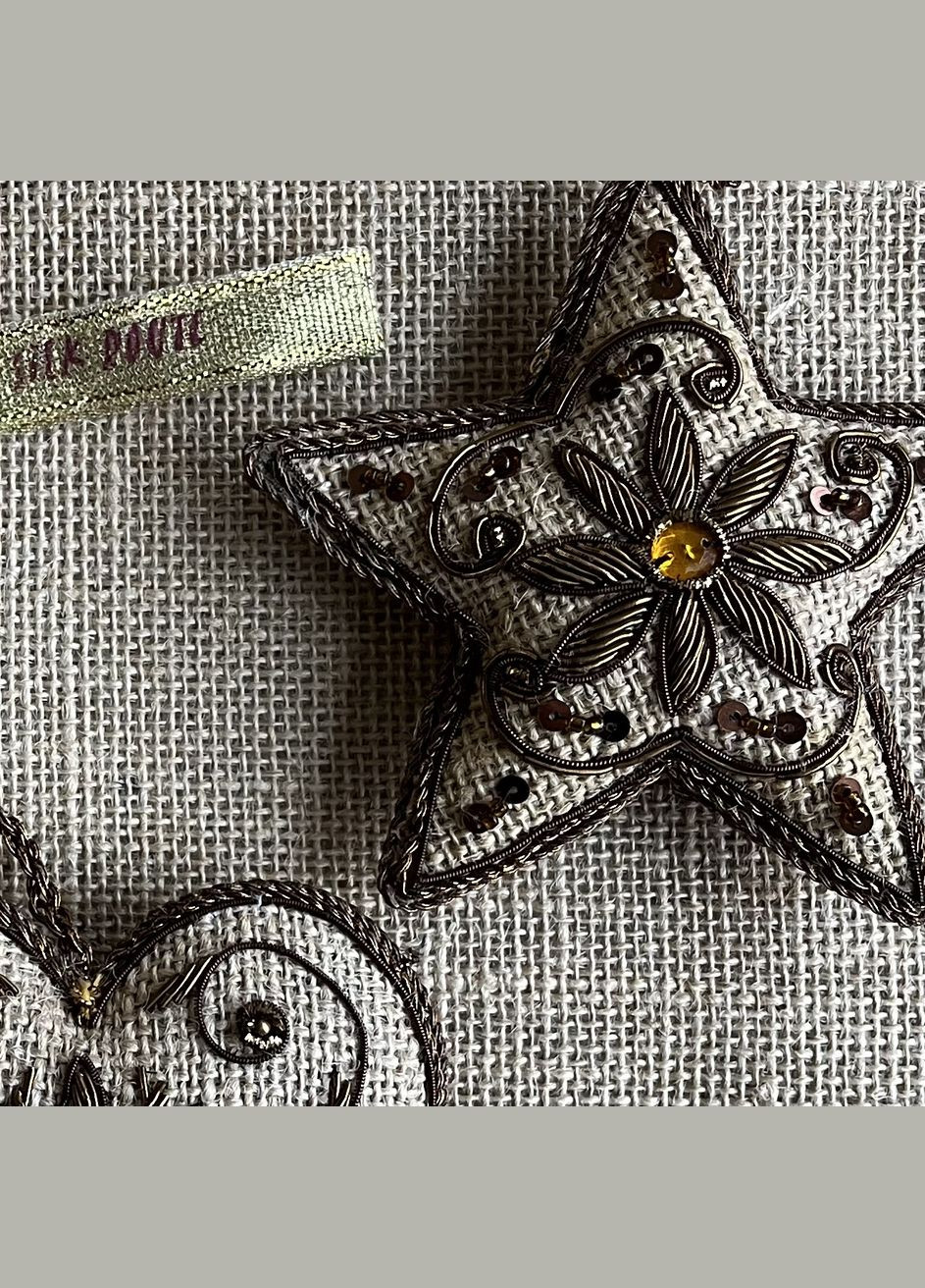 Набір Ялинкових іграшок Зірка, Ялинка, Серце джутових ручної роботи a-3412 Silk Route (313863038)